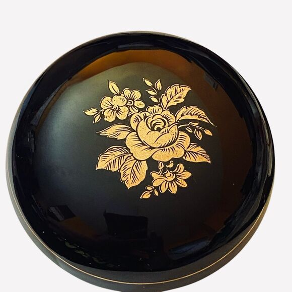 Limoges Other - Peint a la Main Small Trinket Box With Lid Gold Floral Design With Gold Trim